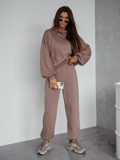 Ženski dvodijelni trenirke komplet s kapuljačom cappuccino Bolf 525