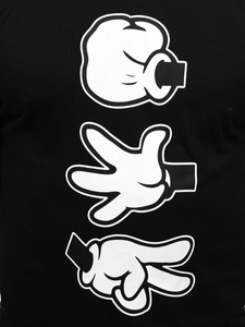 Crna pamučna muška majica s printom Bolf KS1997