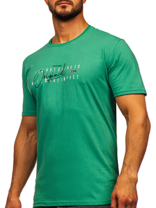 Zeleni pamučni muški t-shirt s printom Bolf 5032