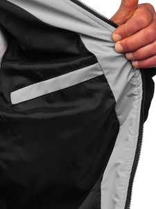 Siva muška prošivena prijelazna bomber jakna Bolf 84M3006