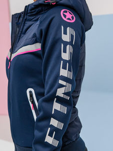 Ženska prijelazna majica-jakna s kapuljačom tamnoplava Bolf KSW4012