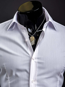 ijela elegantna muška košulja s dugim rukavima Bolf 1703A