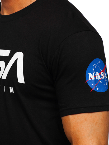 Crna pamučna muška majica s printom Bolf 14401