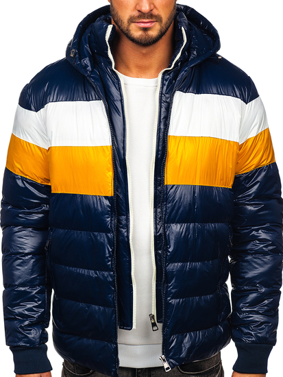 Tamnoplava muška prošivena zimska jakna Bolf 6592