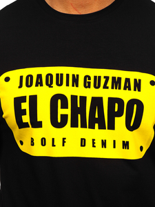 Crna majica muška s printom Bolf 192364