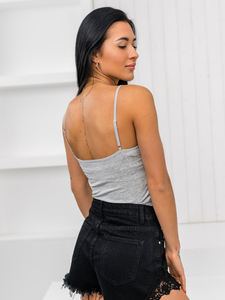 Ženska potkošulja s čipkom Sivo Bolf 17K550