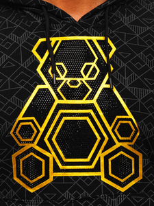 Crna s kapuljačom dukserica muška sa cirkonima Bolf HM566