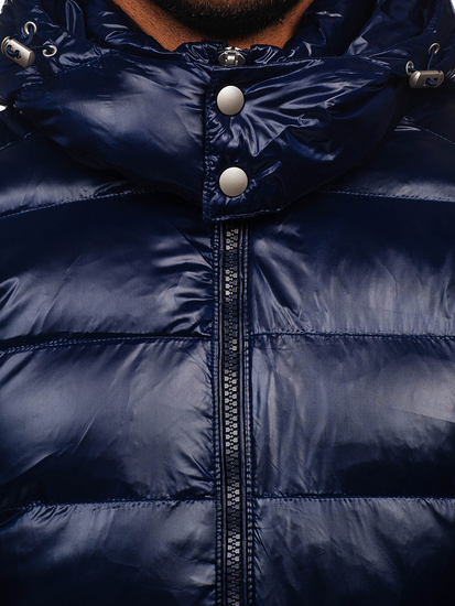 Tamnoplava prošivena muška zimska jakna Bolf 9981