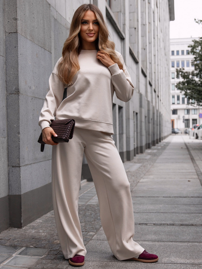 Ženski dvodijelni trenirke komplet bež Bolf 821111