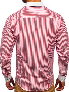 Crvena prugasta košulja muška dugih rukava Bolf 20727