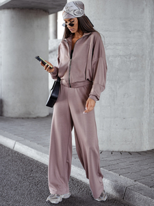 Ženski dvodijelni trenirke komplet na patent cappuccino Bolf 821109