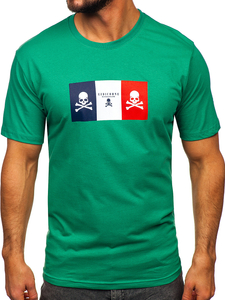 Zelena pamučna muška majica s printom Bolf 14784