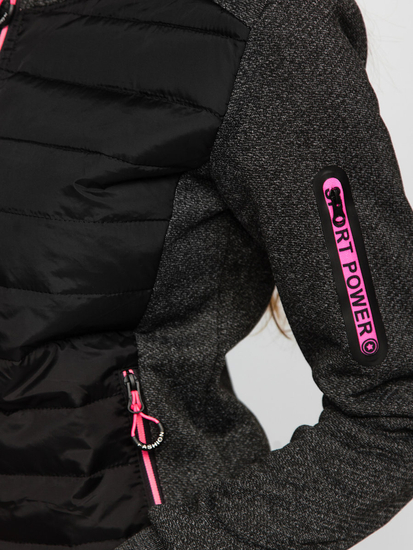 Ženska majica-jakna s kapuljačom crna Bolf KSW4001A1