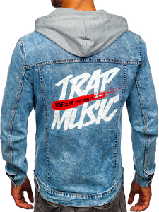 Tamnoplava muška jakna od trapera s kapuljačom Bolf HY958