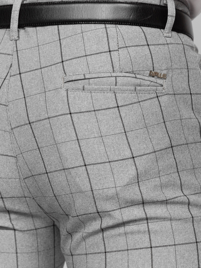 Sivo-crne muške karirane chino hlače Bolf 0032