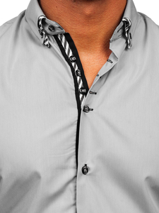 Košulja muška dugih rukava siva Bolf 3762