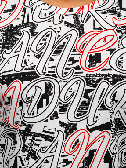 Bijela majica muška s printom Bolf 14906