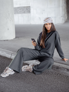 Ženski dvodijelni trenirke komplet grafitni Bolf 821111