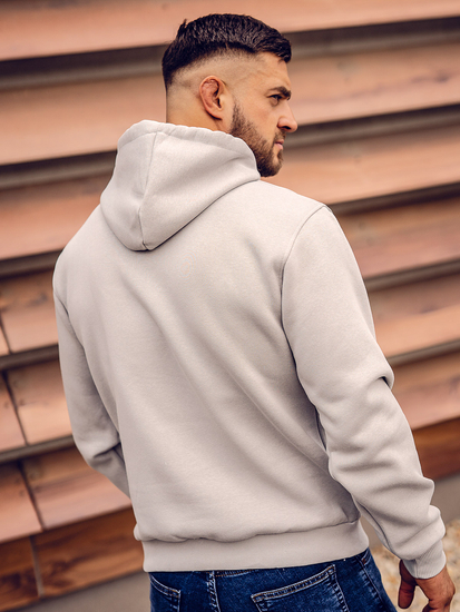 Siva muška dukserica s kapuljačom s klokan džepom Bolf 1004