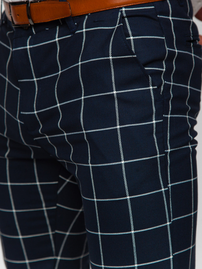 Muške chino hlače na kockice Crn Bolf 0050