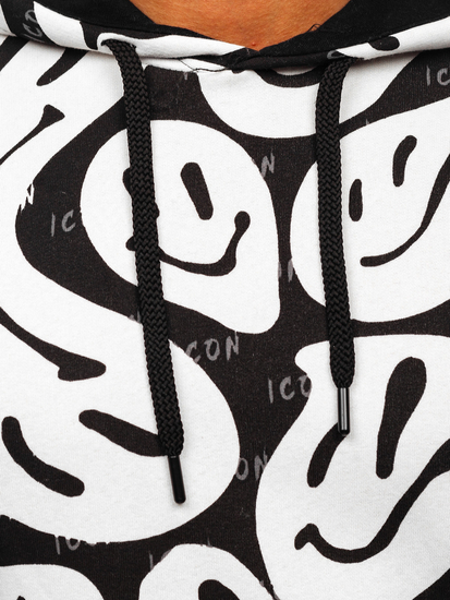 Bijela s printom dukserica muška s kapuljačom Bolf 141032