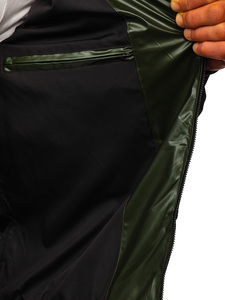 Zelena prijelazna muška bomber jakna s kapuljačom Bolf 6590