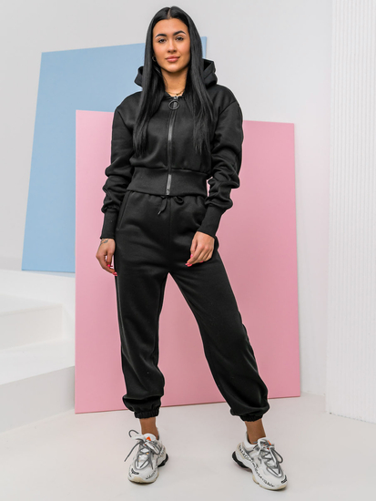 Crni dvodijelni komplet ženske trenirke Bolf 8C79