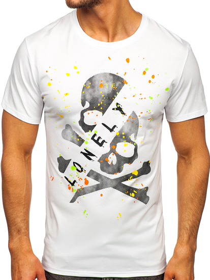 Bijela majica muška s printom Bolf Y70008