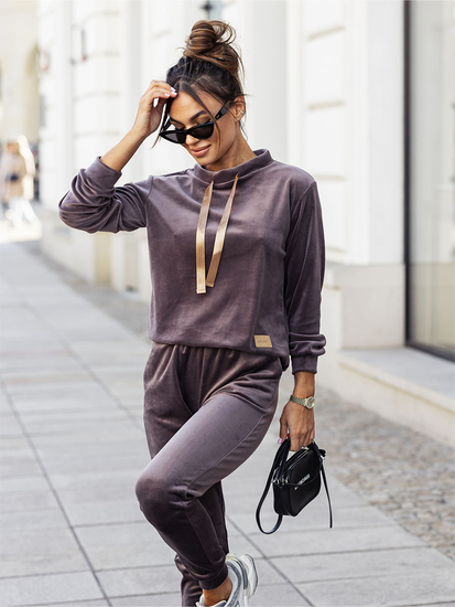 Grafit dvodijelni ženski komplet trenirke od velura Bolf 637