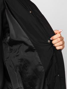 Crni dugi prošiveni kaput jakna zimska s paluljačom Bolf R6702