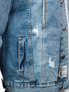 Svijetloplava traper jakna muška s kapuljačom Bolf MJ505BC