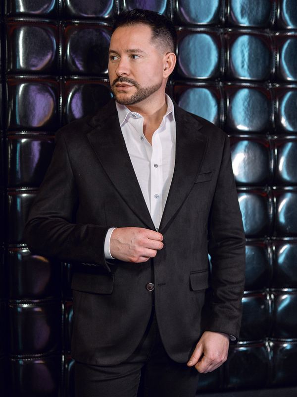 Muška crna baršunasta jakna Bolf 24410