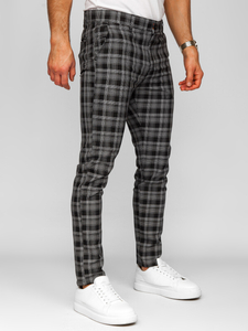 Elegantne muške hlače na kockice Crna Bolf 184175