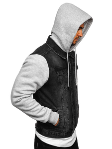 Jakna od trapera muška s kapuljačom crna Bolf 211902