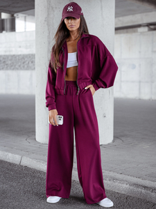 Ženski dvodijelni trenirke komplet na patent bordo Bolf 821109