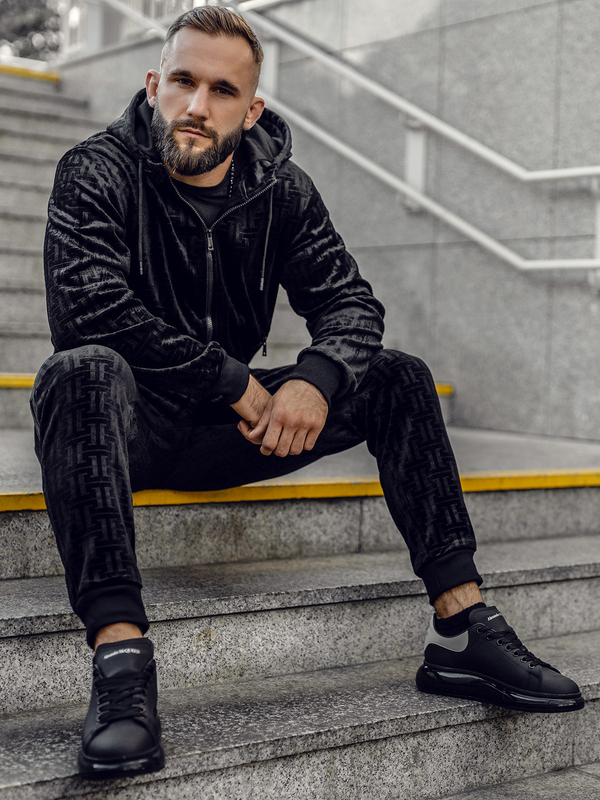 Crni velur muški trenirka Bolf 3B113A