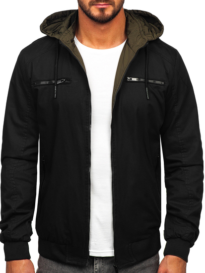 Crna muška reverzibilna prijelazna jakna Bolf 84M3010