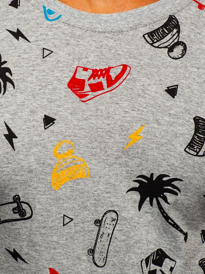 Majica muška s printom siva Bolf 1150