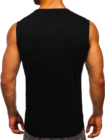 Crna muška majica tank top s printom Bolf 14814
