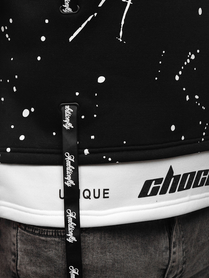 Crna muška majica s kapuljačom s printom Bolf LJ0586A