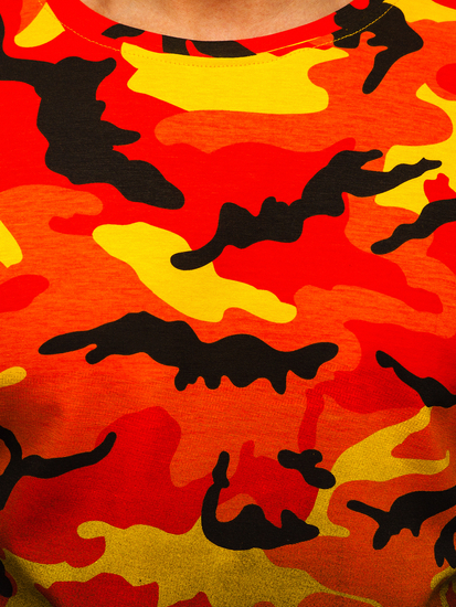 Narančasta muška majica s printom camo Bolf S808