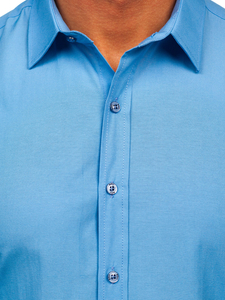 Svijetloplava elegantna muška košulja s dugim rukavima Bolf 1703