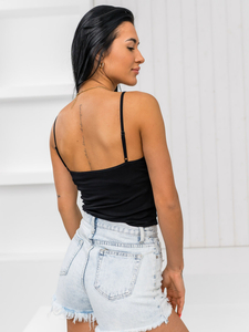 Ženska potkošulja s čipkom Crna Bolf 17K550