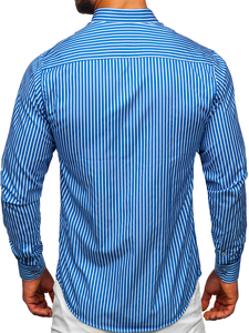 Plava muška prugasta košulja dugih rukava Bolf 22730