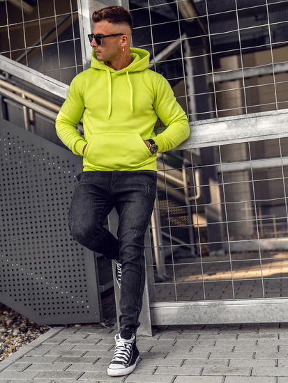 Svijetloceladon muška majica s kapuljačom s klokan džepom Bolf 2009A