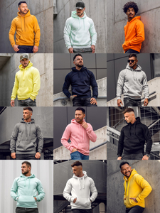 Siva muška majica s kapuljačom s klokan džepom Bolf 2009A