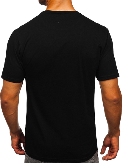 Muška pamučna majica s printom Crna Bolf 5066