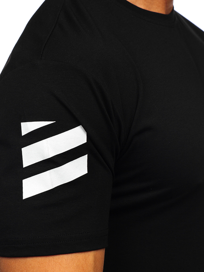 Crna majica muška s printom Bolf 2607