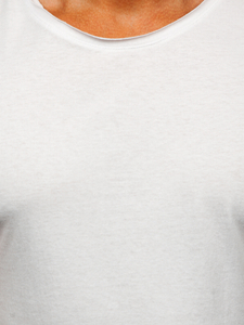 Bijela pamučna muška potkošulja bez printa Bolf 1205