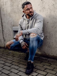 Muška majica kengur s kapuljačom siva Bolf MB001A